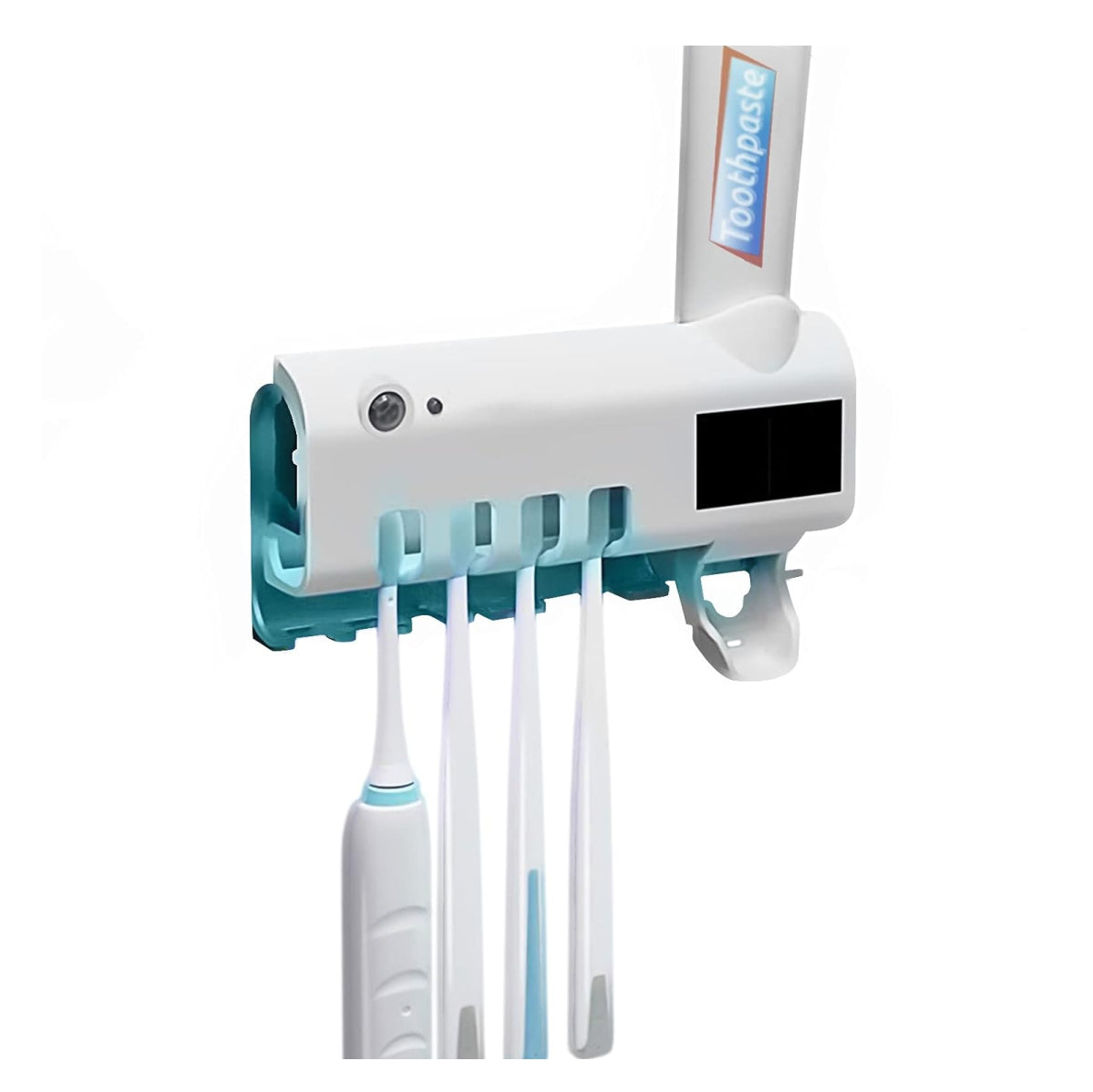 Portacepillos UV con Dispensador de Pasta Dental - Hasta 4 Cepillos