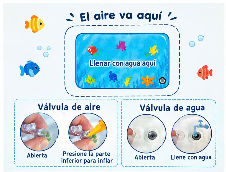 Tapete Sensorial de Agua Para Bebés - Tummy Time