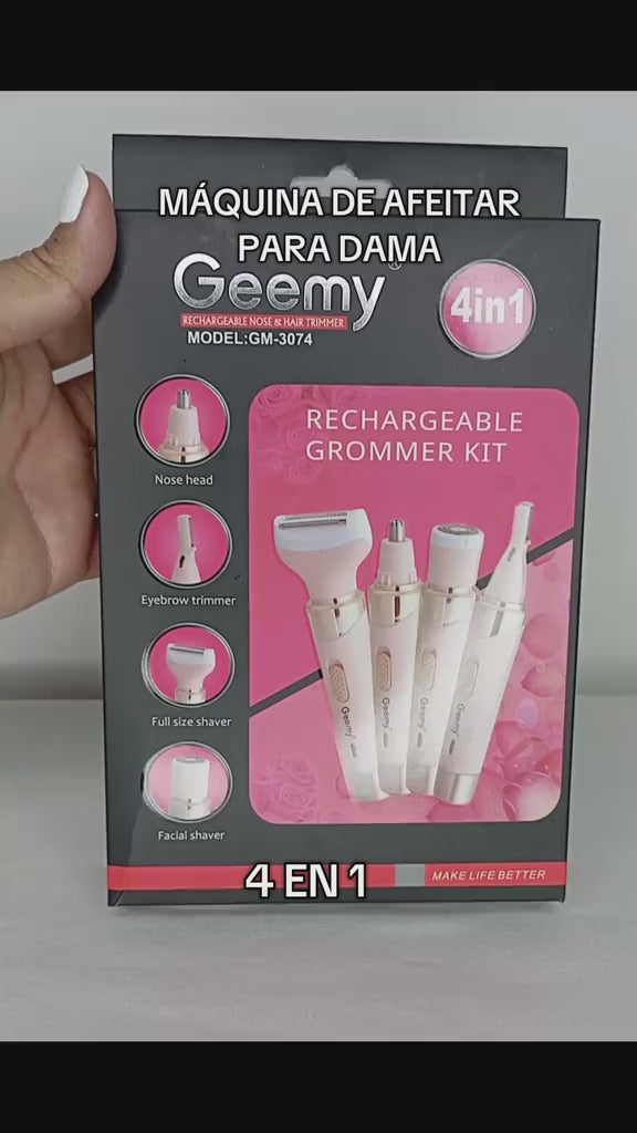 Depiladora 4 En 1 Recargable - Rostro y Cuerpo